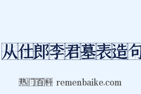 从仕郎李君墓表造句是什么意思的图片